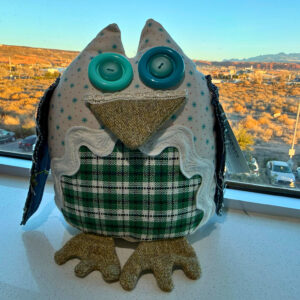Hand-Sewn Patchwork Owl Stuffie