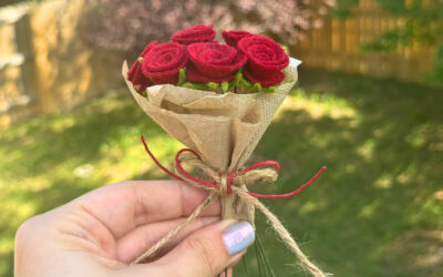 Mini Felt Bouquet of Roses