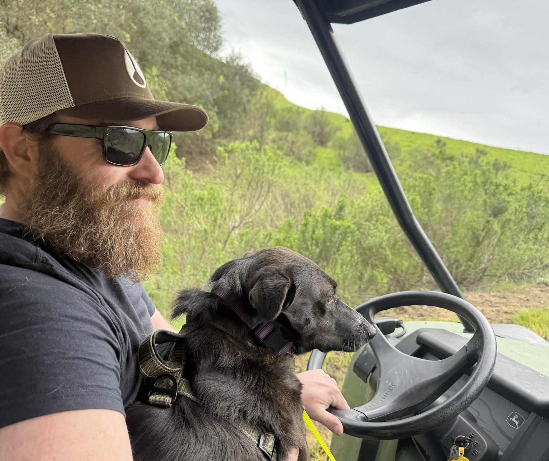 David with rescue dog Shae