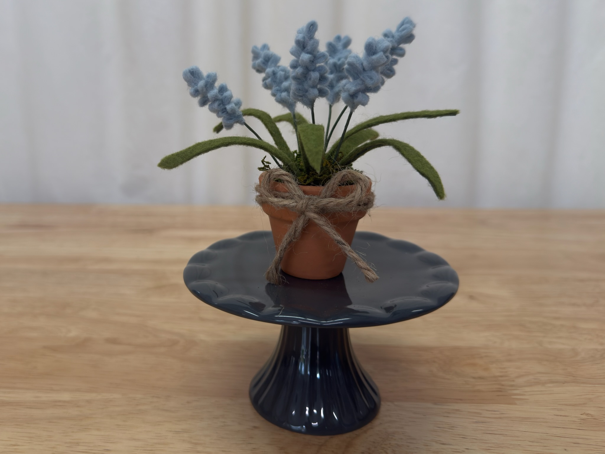 Finished Cloud Lavender felt flower kit in Pale Blue